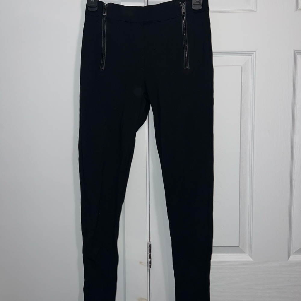 Black Zipper Detail Pants